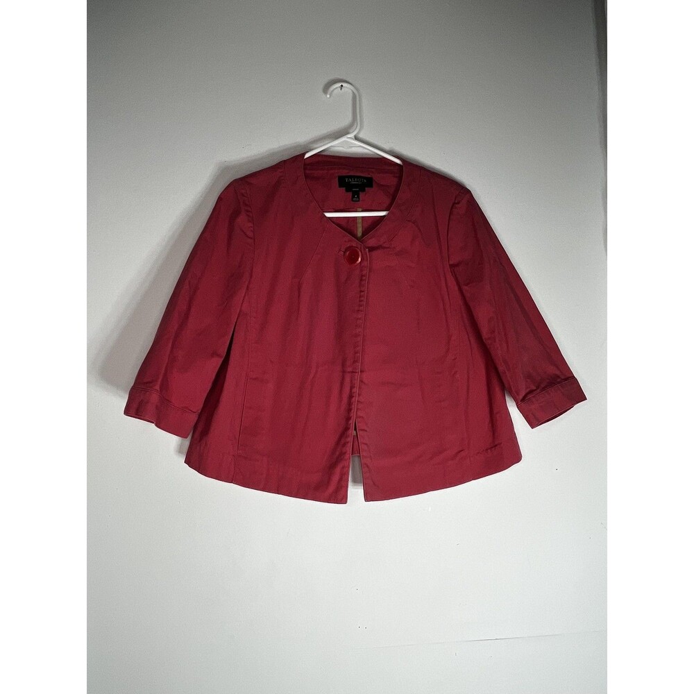 Talbots womens Tailored Button Classic Blazer Red s 4
